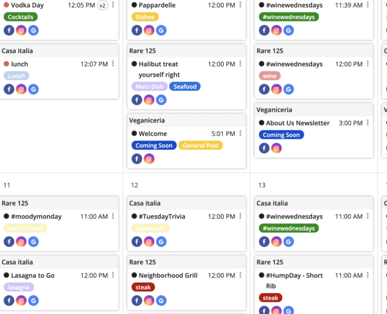 social media management calendar